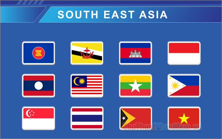 Tìm hiểu về lá cờ của 11 quốc gia Đông Nam Á