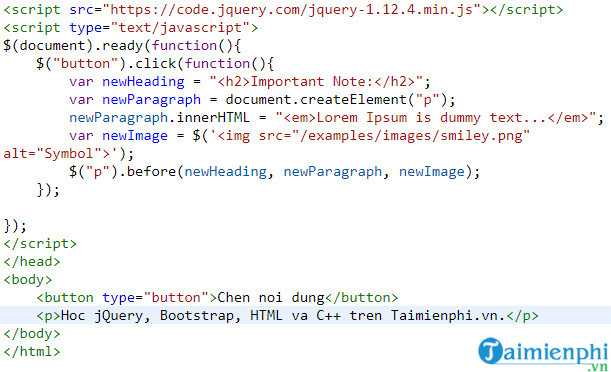 How To Embed Content Into HTML Documents With JQuery