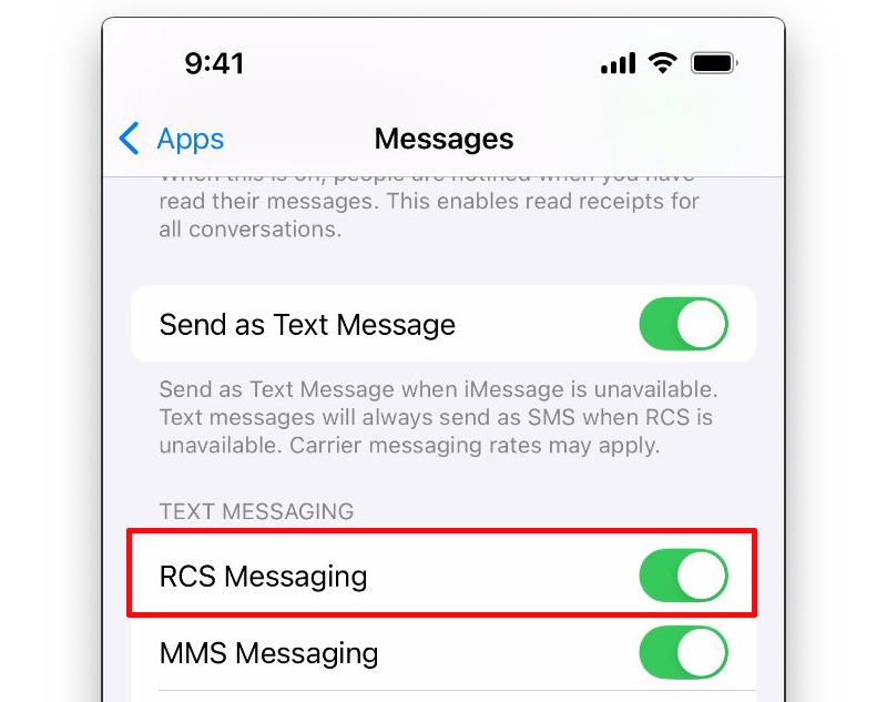 Tính năng nhắn tin RCS trên iOS 18 bong bóng màu xanh lá hỗ trợ nhóm