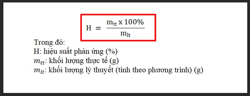 Ví dụ minh họa về cách tính hiệu suất