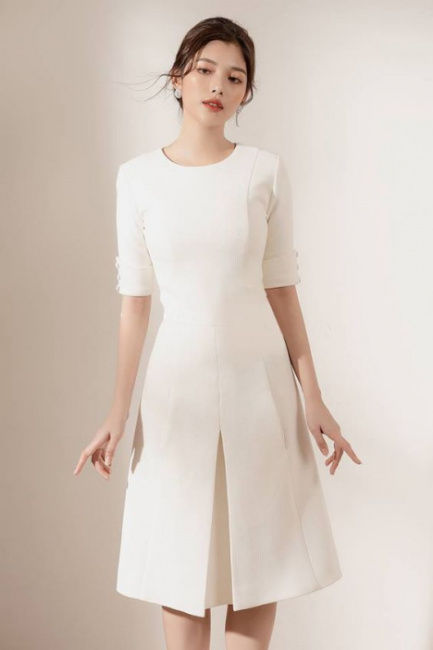 V3445 Váy đầm trắng nữ công sở [DVC&ACC] váy trắng ôm bút chì nữ tính |  Shopee Việt Nam