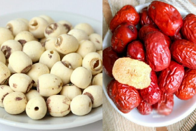 Cách nấu chè hạt sen táo đỏ thơm ngon 