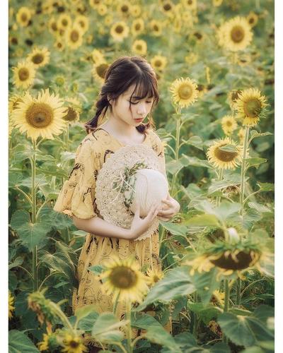 Tạo ấn tượng mạnh mẽ với cách tạo dáng độc đáo bên hoa hướng dương