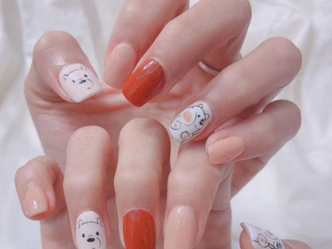 Top 50 mẫu nail Gấu Brown dễ thương nhất cho phái đẹp