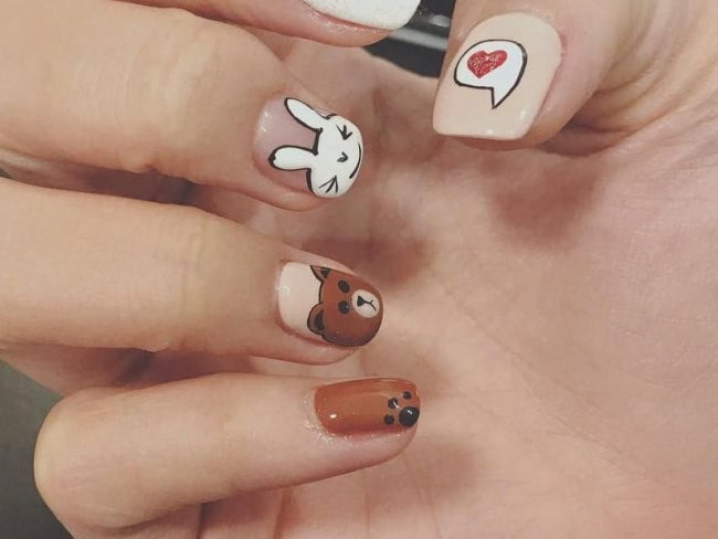 Top 50 mẫu nail Gấu Brown dễ thương nhất cho phái đẹp