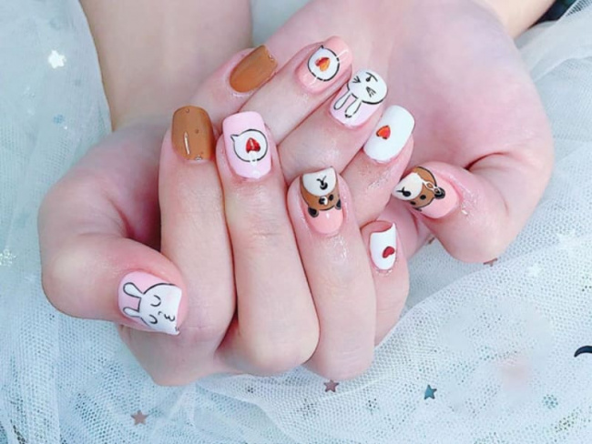 Top 50 mẫu nail Gấu Brown dễ thương nhất cho phái đẹp