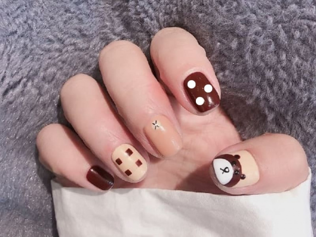 Top 50 mẫu nail Gấu Brown dễ thương nhất cho phái đẹp