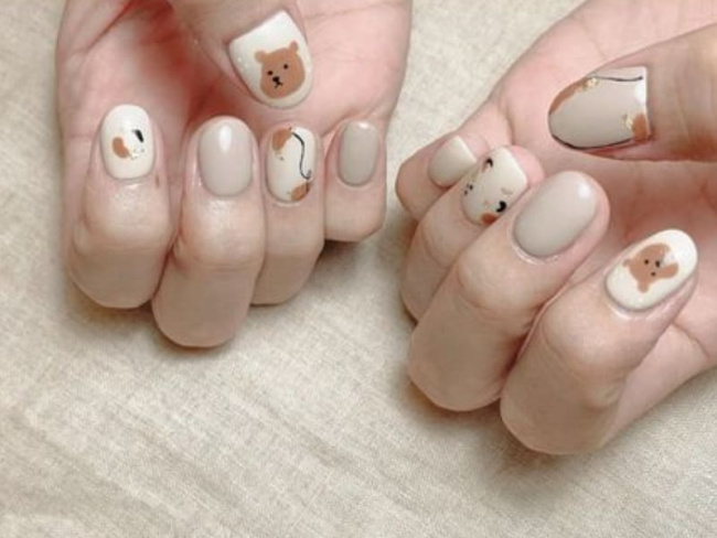 Top 50 mẫu nail Gấu Brown dễ thương nhất cho phái đẹp