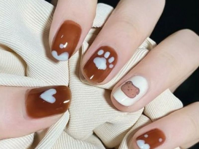 Top 50 mẫu nail Gấu Brown dễ thương nhất cho phái đẹp