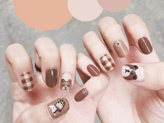 Top 50 mẫu nail Gấu Brown dễ thương nhất cho phái đẹp