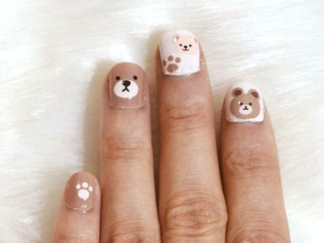 Top 50 mẫu nail Gấu Brown dễ thương nhất cho phái đẹp