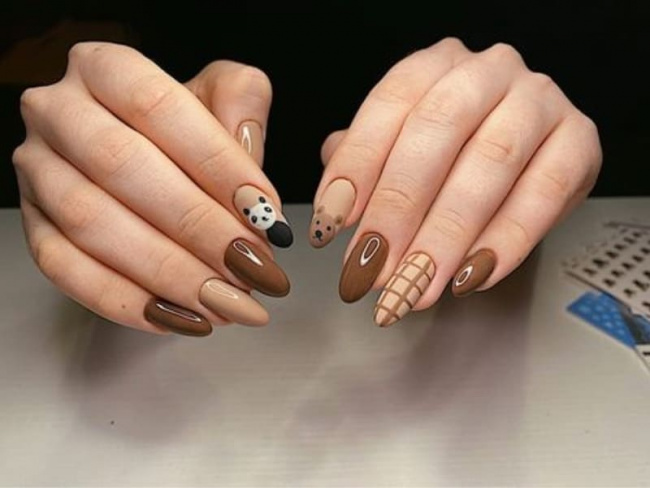 Top 50 mẫu nail Gấu Brown dễ thương nhất cho phái đẹp