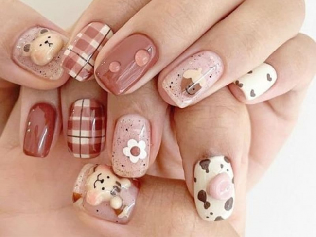 Top 50 mẫu nail Gấu Brown dễ thương nhất cho phái đẹp