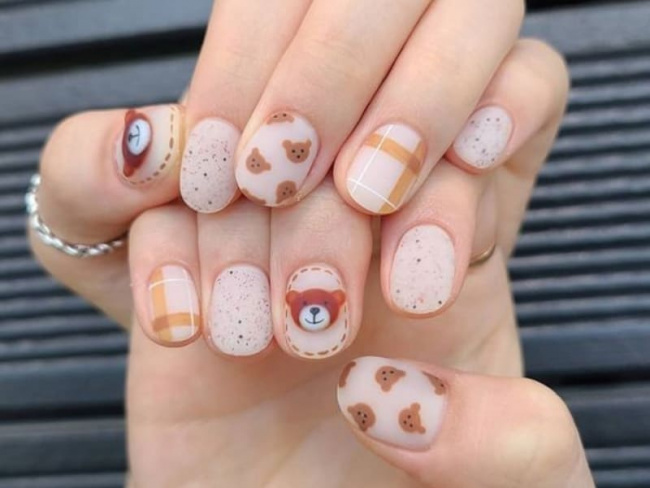 Top 50 mẫu nail Gấu Brown dễ thương nhất cho phái đẹp