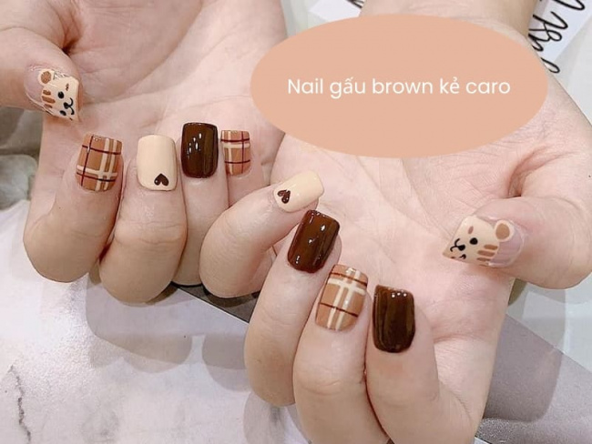 Top 50 mẫu nail Gấu Brown dễ thương nhất cho phái đẹp