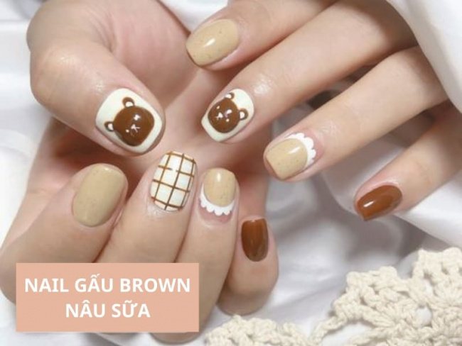 Top 50 mẫu nail Gấu Brown dễ thương nhất cho phái đẹp