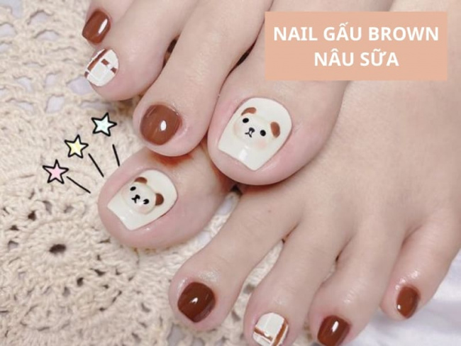 Top 50 mẫu nail Gấu Brown dễ thương nhất cho phái đẹp