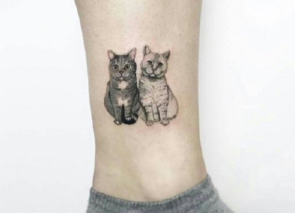 Mèo xăm SPHYNX - Quý ông Mèo Mặc vest - TooArt - Tattoo and Piercing Salon