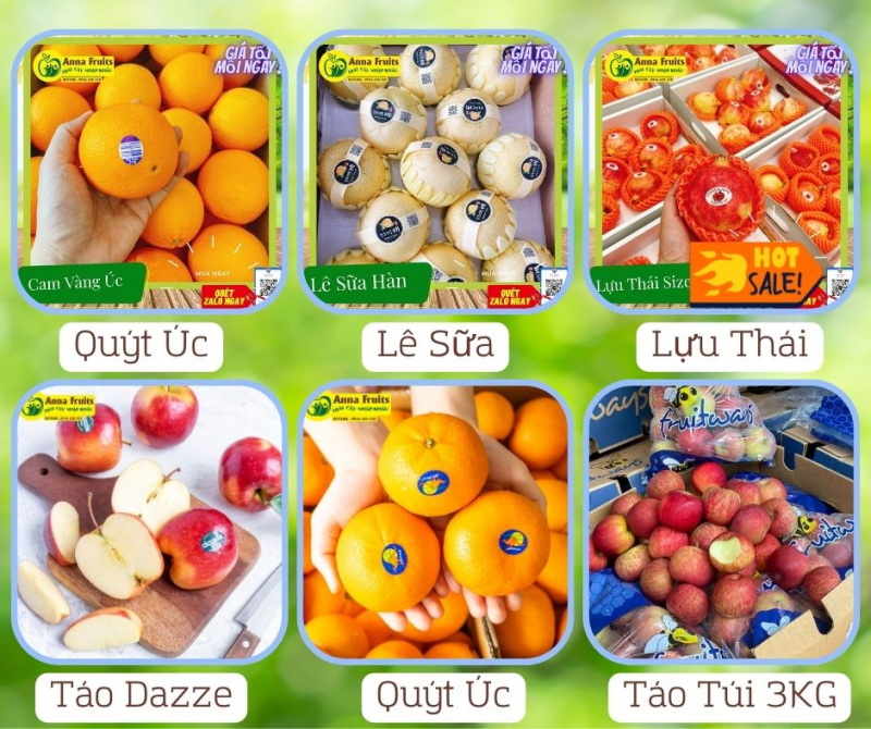 TRÁI CÂY NGOẠI CAO CẤP ĐƯỢC ƯA CHUỘNG