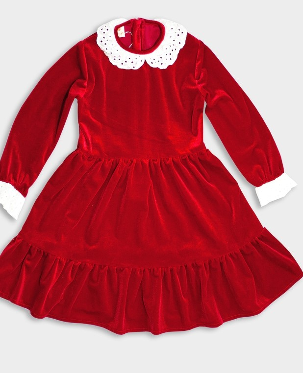 Sẵn size 8-40kg] Váy đầm xoè công chúa nhung đỏ kim sa tay dài mặc Noel,  Tết cho bé gái- Tuna House For Princess – Tuna House For Princess