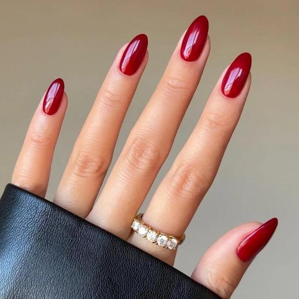 Nailbox - Móng tay úp nails đỏ đô phối đá lấp lánh | Lazada.vn