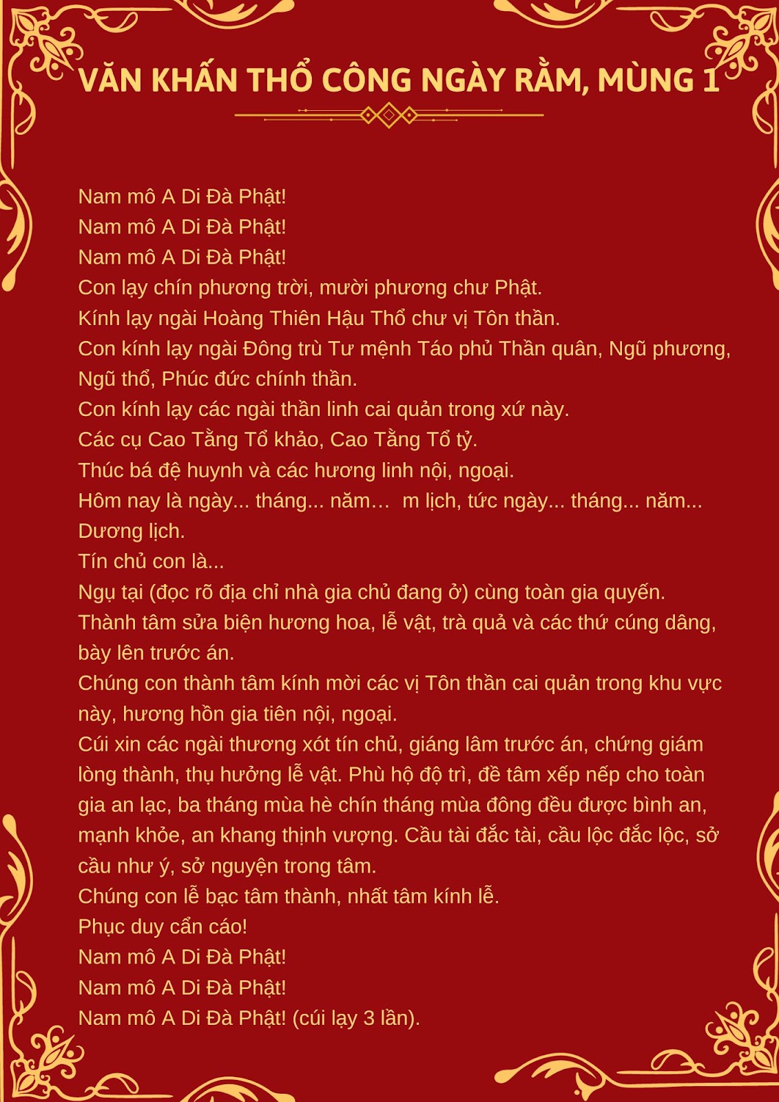 Lễ cúng Thổ Công ngày Rằm, mùng 1, và ngày thường - Tận hưởng lễ nghi truyền thống