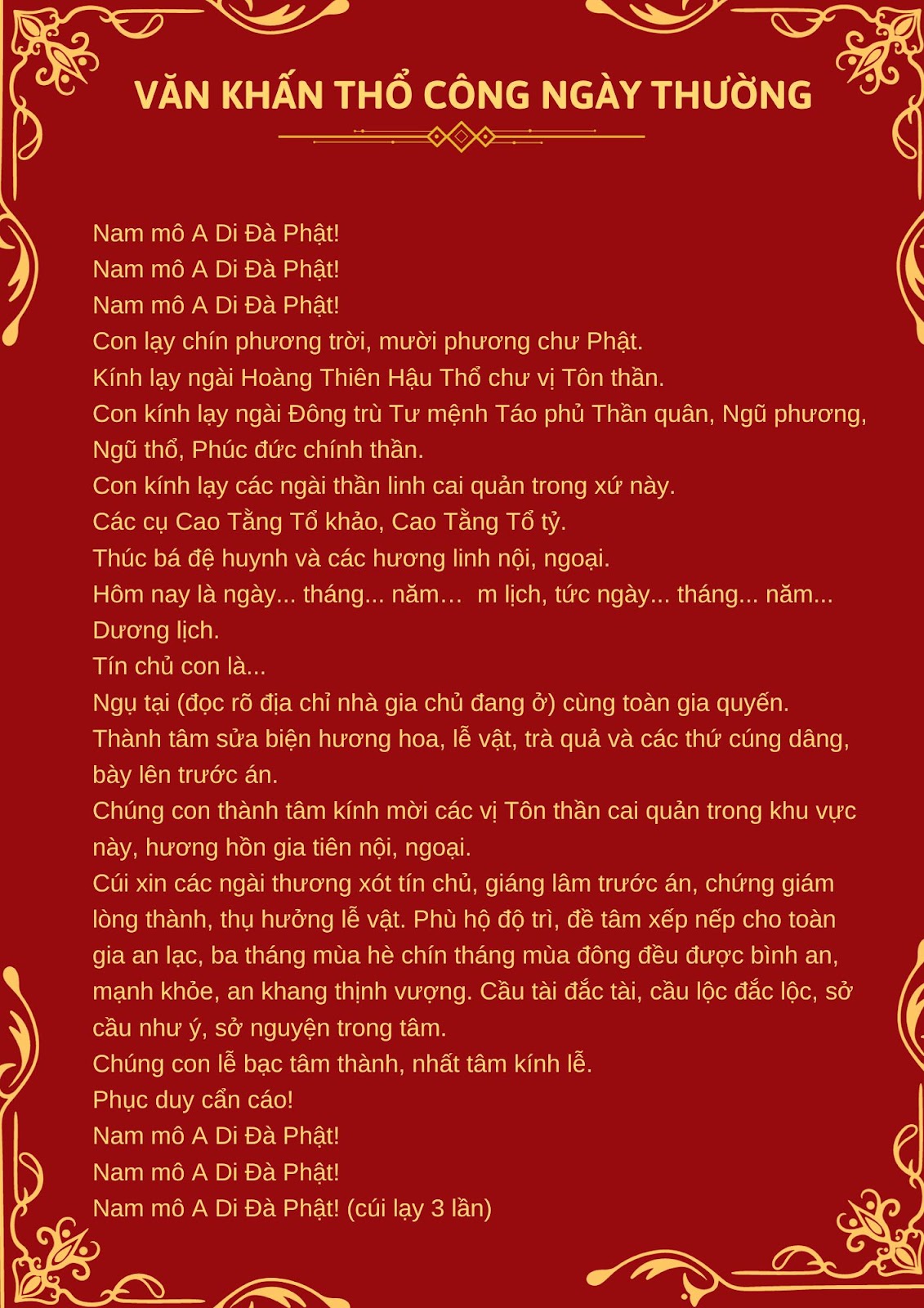 Lễ cúng Thổ Công ngày Rằm, mùng 1, và ngày thường - Tận hưởng lễ nghi truyền thống