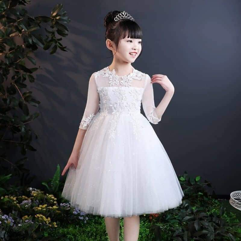 Đầm Hoa tay phồng dáng babydoll dành cho bé gái CBG9548P | Bé Cưng Shop