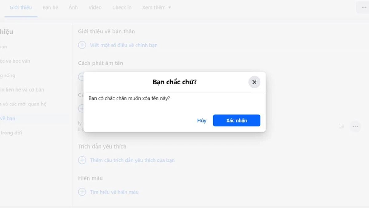 Cách xoá biệt danh trên Facebook từ điện thoại và máy tính