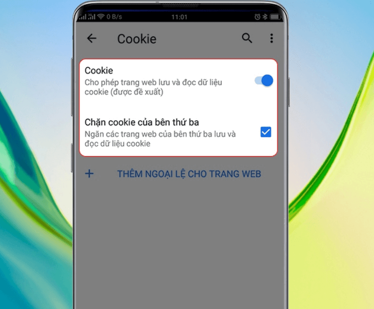 Hướng dẫn bật cookie trên điện thoại Android, iPhone