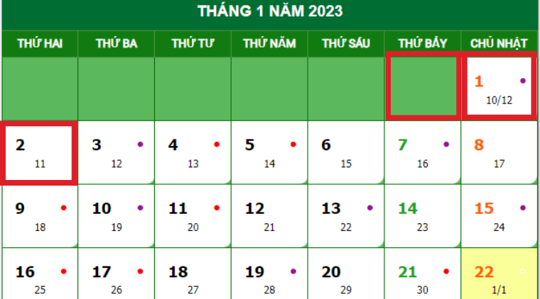 Dịp Tết Dương lịch 2023 nghỉ bao nhiêu ngày?