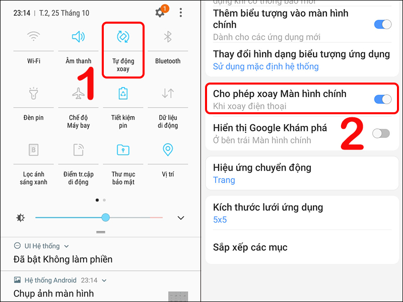 Cách kích hoạt, vô hiệu hóa xoay màn hình trên điện thoại Samsung một cách nhanh chóng