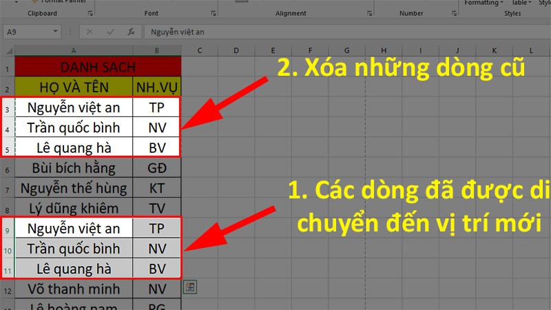 Bí quyết di chuyển cột, dòng trong Excel một cách linh hoạt và hiệu quả