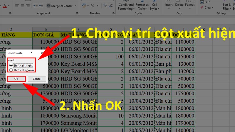 Bí quyết di chuyển cột, dòng trong Excel một cách linh hoạt và hiệu quả