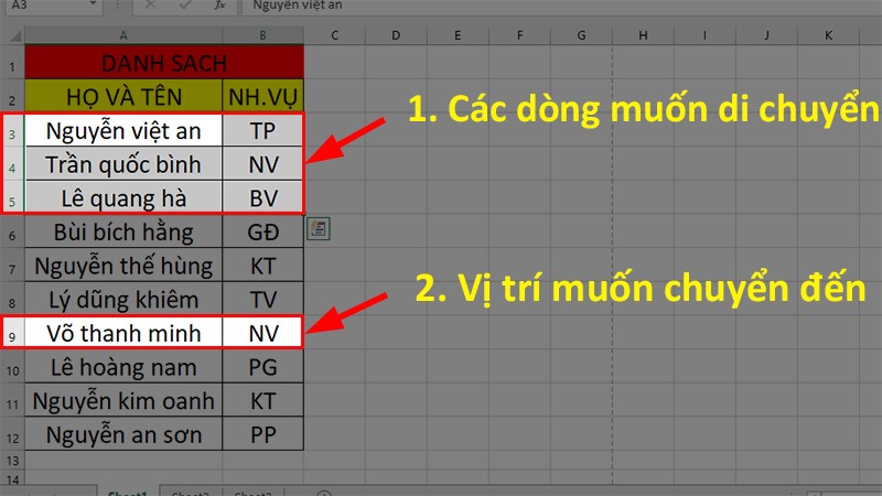 Bí quyết di chuyển cột, dòng trong Excel một cách linh hoạt và hiệu quả