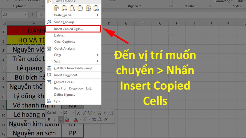 Bí quyết di chuyển cột, dòng trong Excel một cách linh hoạt và hiệu quả