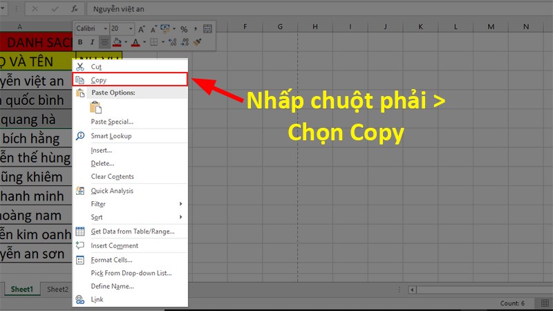 Bí quyết di chuyển cột, dòng trong Excel một cách linh hoạt và hiệu quả