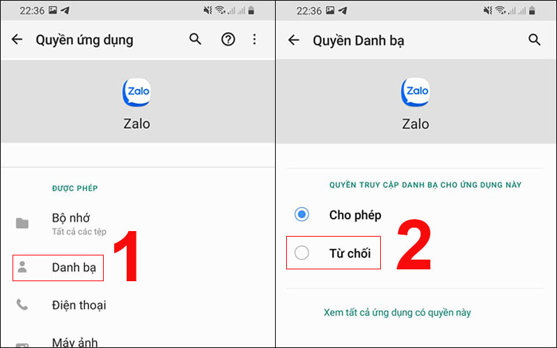 Hướng dẫn tắt quyền truy cập danh bạ và xóa cập nhật Zalo một cách hiệu quả