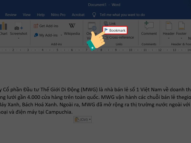 Cách tạo điểm đánh dấu trong Word 2019, 2016, 2013, 2010, 2007, 2003