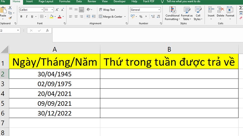 Hướng dẫn sử dụng hàm CHOOSE và WEEKDAY tính thứ trong tuần trên Excel