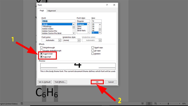 Cách viết số mũ và chỉ số trong Word dễ dàng