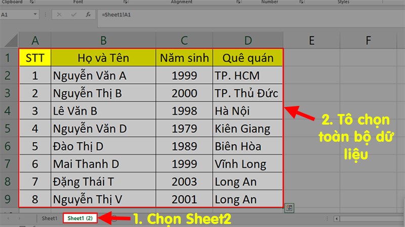 Kết Nối Dữ Liệu, Liên Kết Dữ Liệu Giữa 2 Sheet Trong Excel Nhanh Chóng