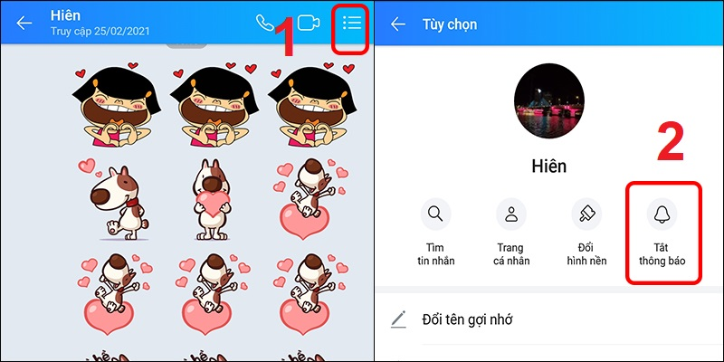 Dễ dàng tắt âm thanh tin nhắn và cuộc gọi Zalo