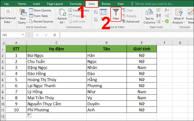 Hướng dẫn cách sắp xếp tên theo thứ tự ABC trong Excel một cách đơn giản, dễ dàng