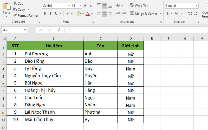 Hướng dẫn cách sắp xếp tên theo thứ tự ABC trong Excel một cách đơn giản, dễ dàng