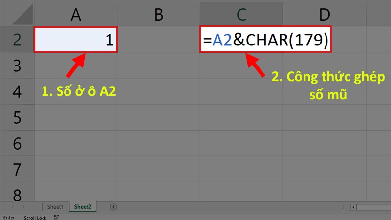 Cách viết số mũ, chỉ số trên, chỉ số dưới trong Excel siêu đơn giản