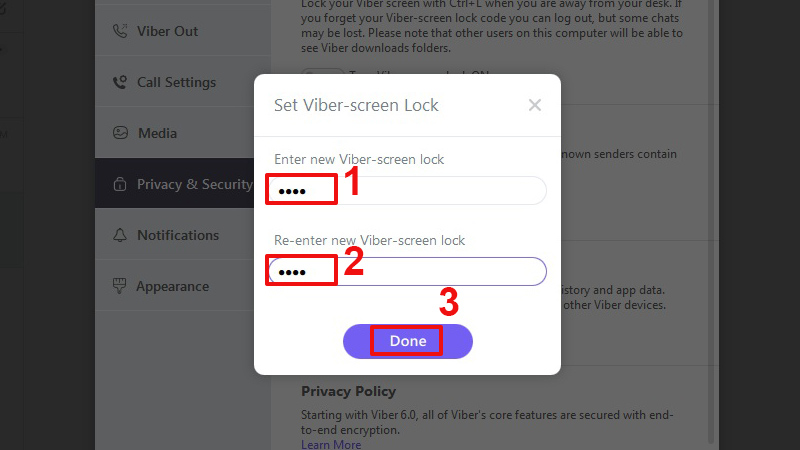 Cách cài mật khẩu mã hóa màn hình cho Viber trên máy tính nhanh chóng