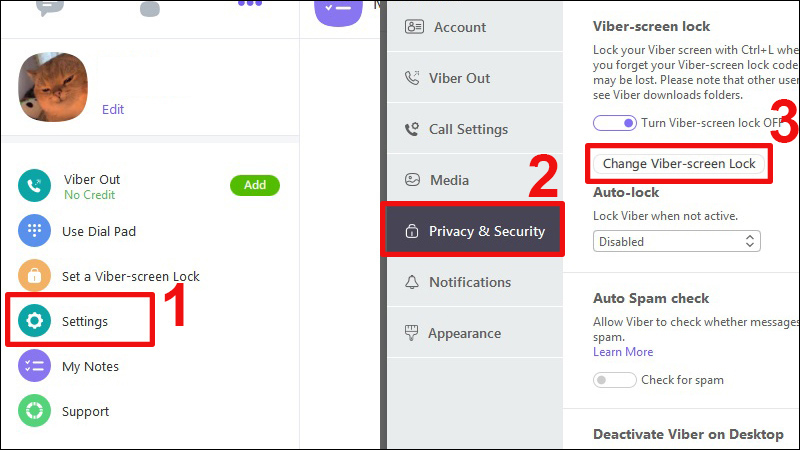 Cách cài mật khẩu mã hóa màn hình cho Viber trên máy tính nhanh chóng