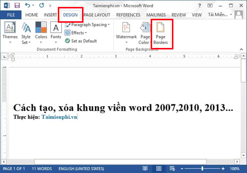 Bí quyết tạo và loại bỏ khung viền trong Word 2007, 2010, 2013, 2016