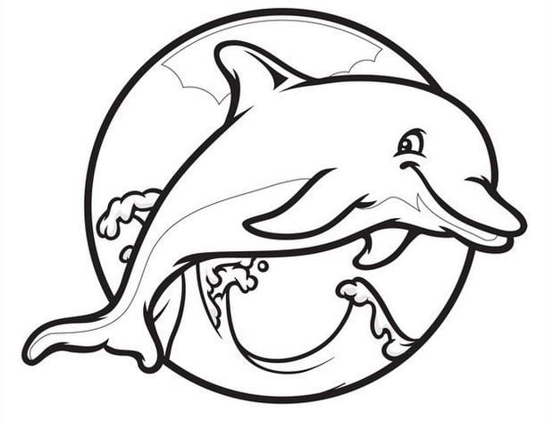 Tranh tô màu chú cá heo đeo kính sành điệu « in hình này